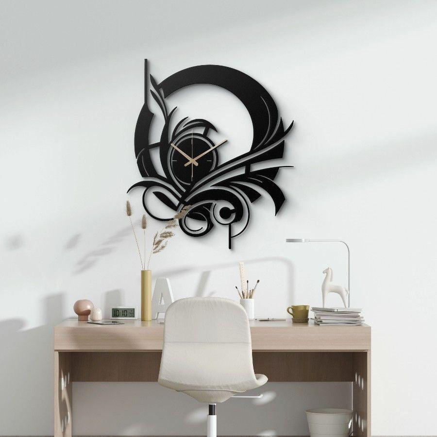 Abstract Black Metal Wall Clock | Moonarch Metal Wall Clock