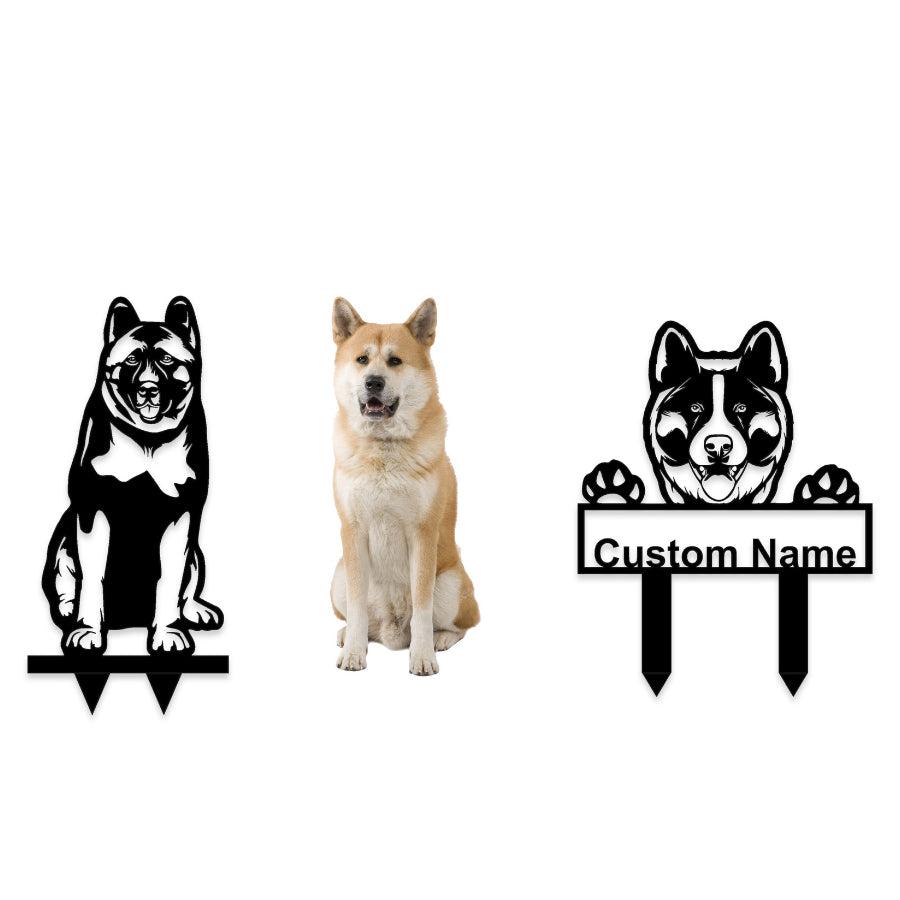 Akita Inu Custom Metal Dog Portrait | Moonarch Dog Portrait