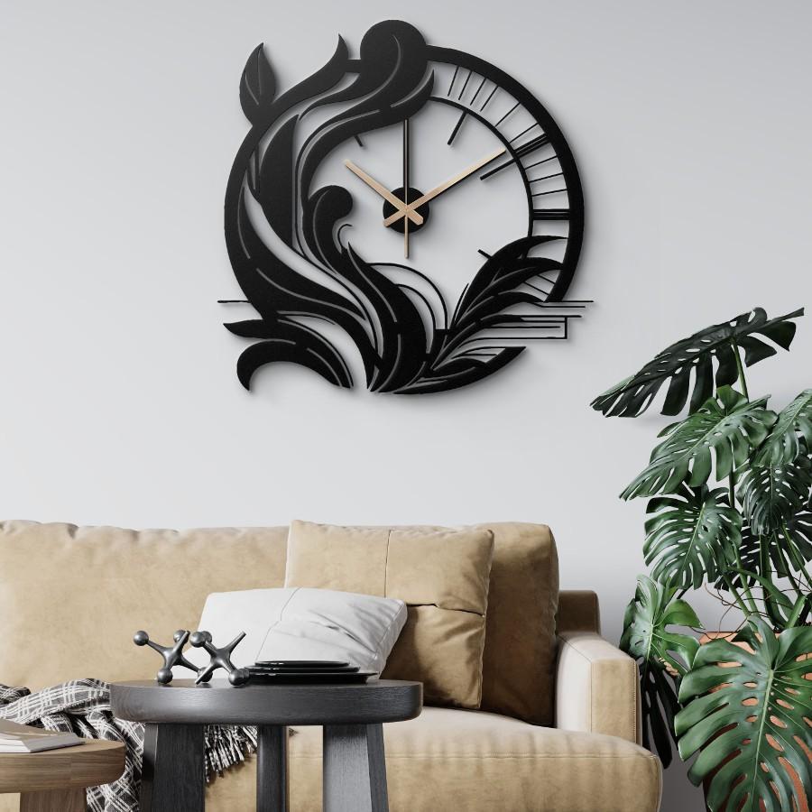 Art Nouveau Floral Metal Wall Clock | Moonarch Metal Wall Clock