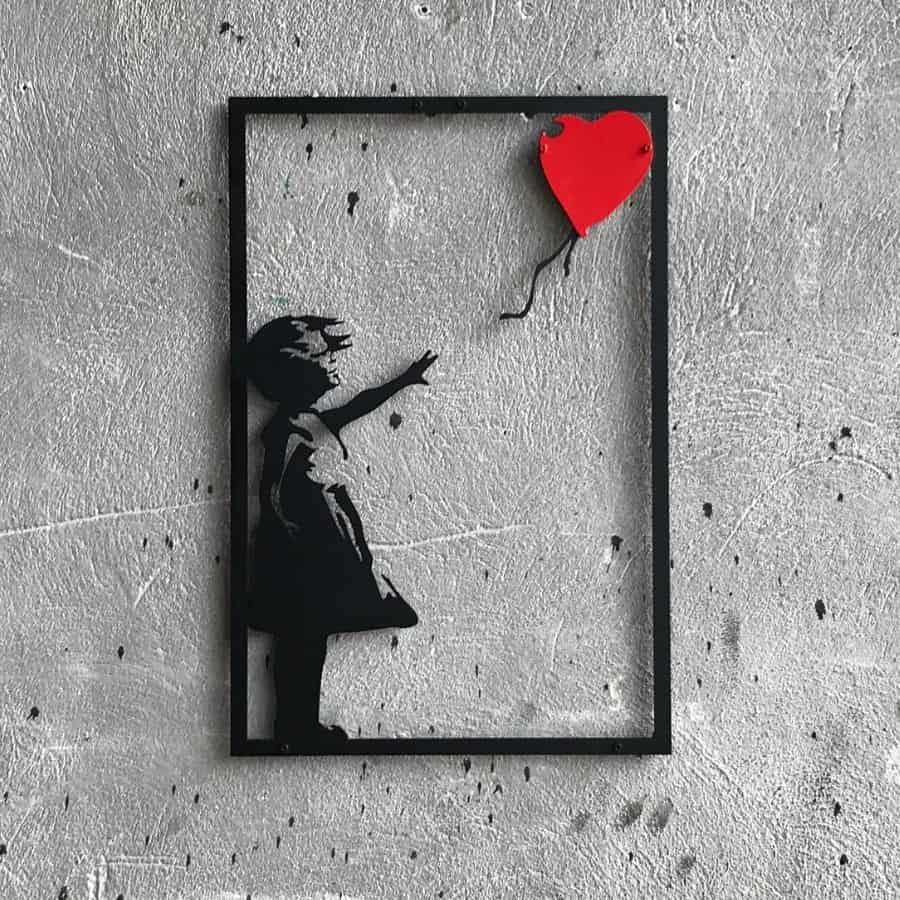 Banksy Balloon Girl Metal Wall Art | Moonarch Banksy Wall Art