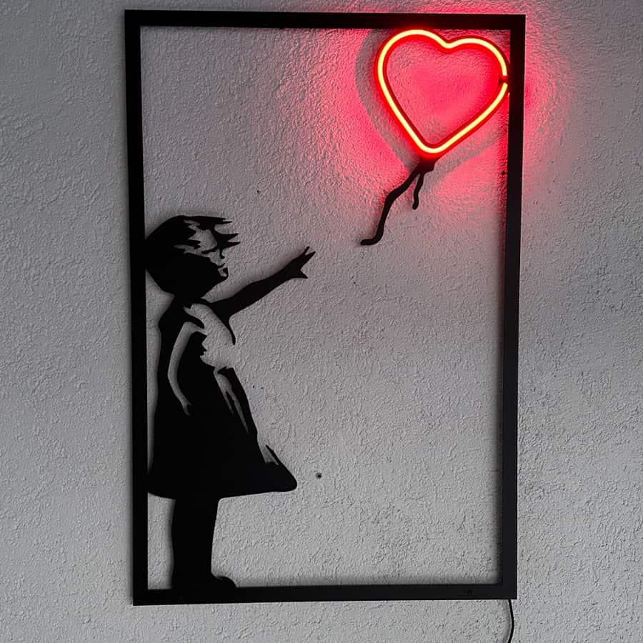 Banksy Metal and Neon Wall Art | Moonarch Banksy Wall Art