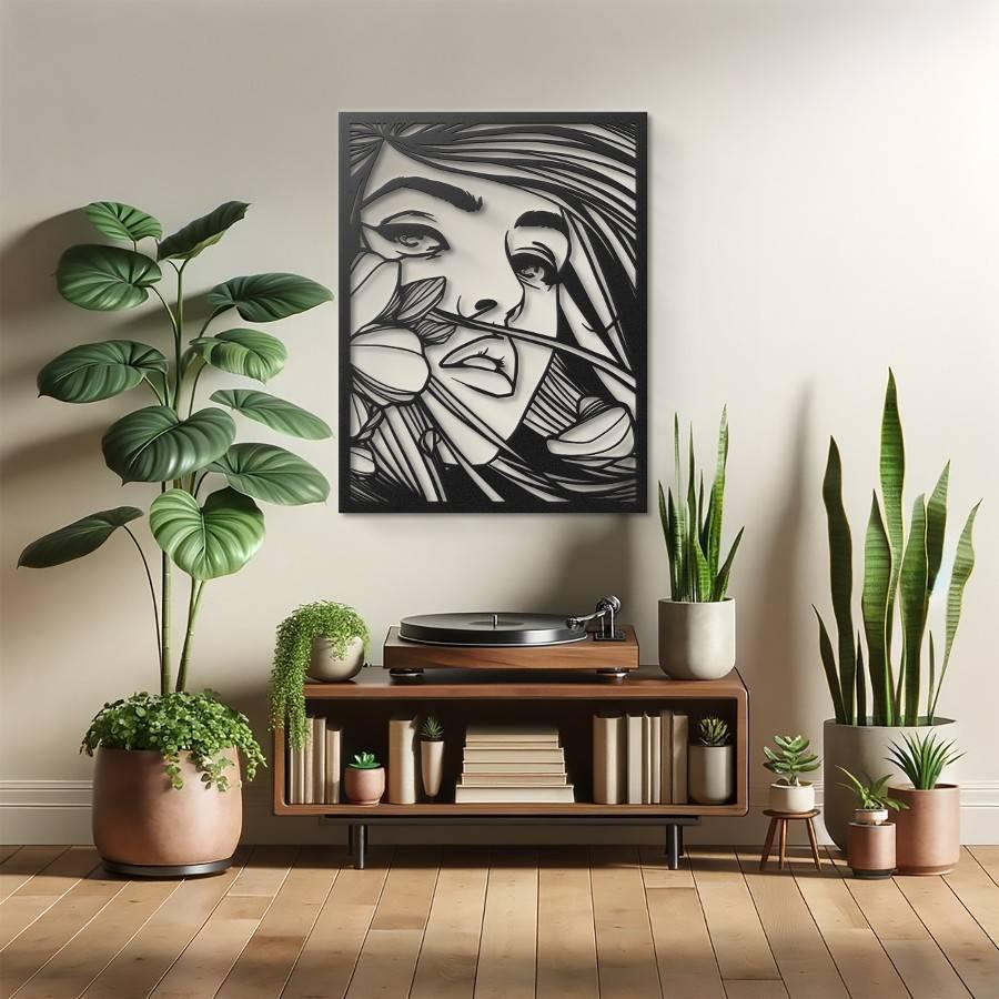 Beautiful Woman Face Metal Wall Art Decor | Moonarch Metal Wall Decor