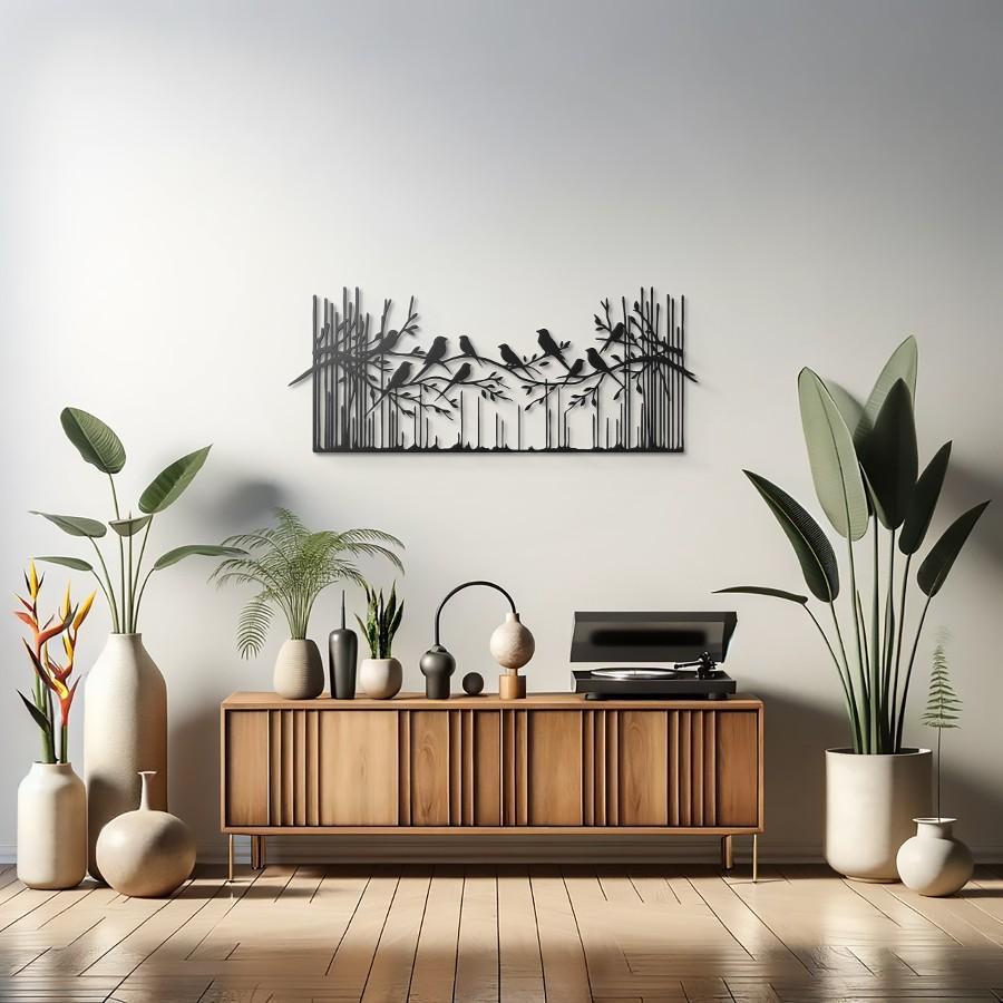 Birds on Tree Branches in Nature Metal Wall Art | Moonarch Nature Wall Art