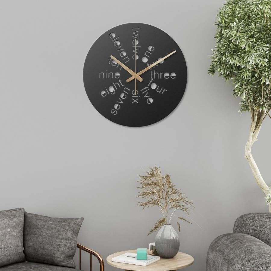 Black Metal Wall Clock | Moonarch Metal Wall Clock