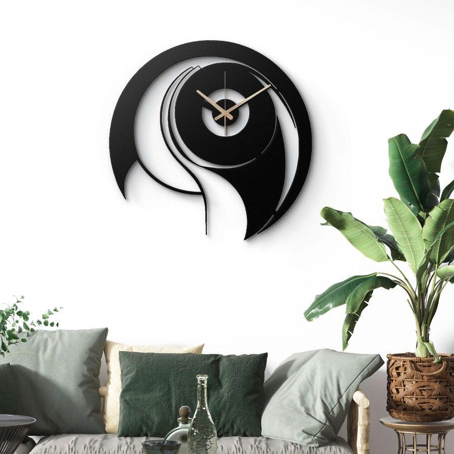 Black Minimalist Metal Wall Clock | Moonarch Metal Wall Clock