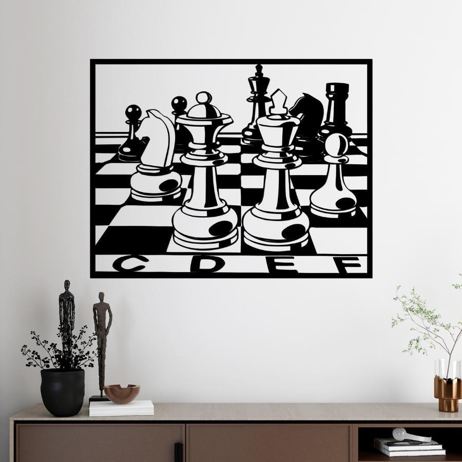 Chess Board Metal Wall Art Decor Black | Moonarch Metal Wall Decor