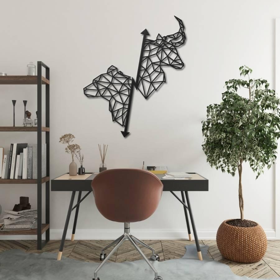 Crypto Bull and Bear Metal Wall Art | Moonarch Metal Wall Decor