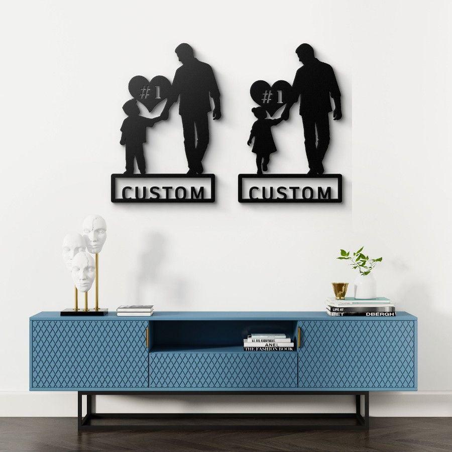 Custom Number One Dad Metal Wall Art | Moonarch Metal Wall Decor