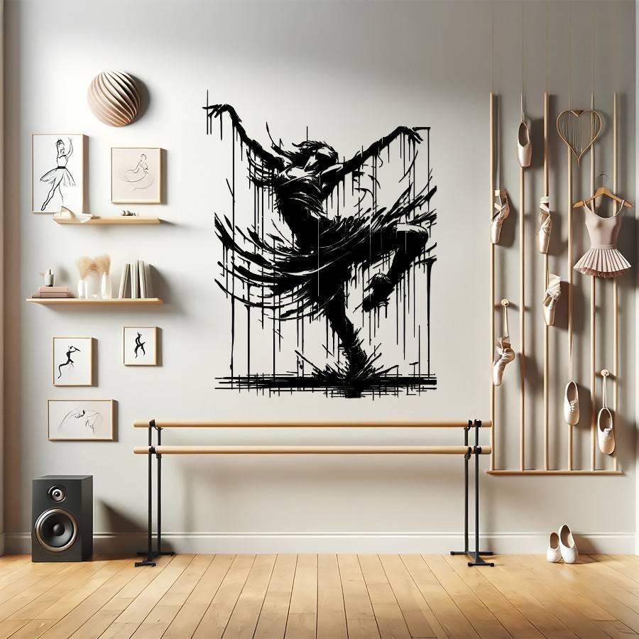 Dance In Rain Metal Wall Art Black | Moonarch Music Wall Art