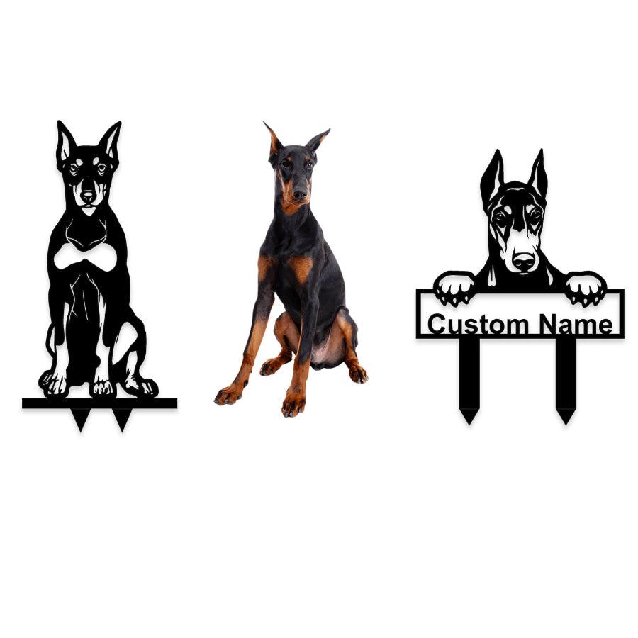 Doberman Pinscher Custom Metal Dog Portrait | Moonarch Dog Portrait