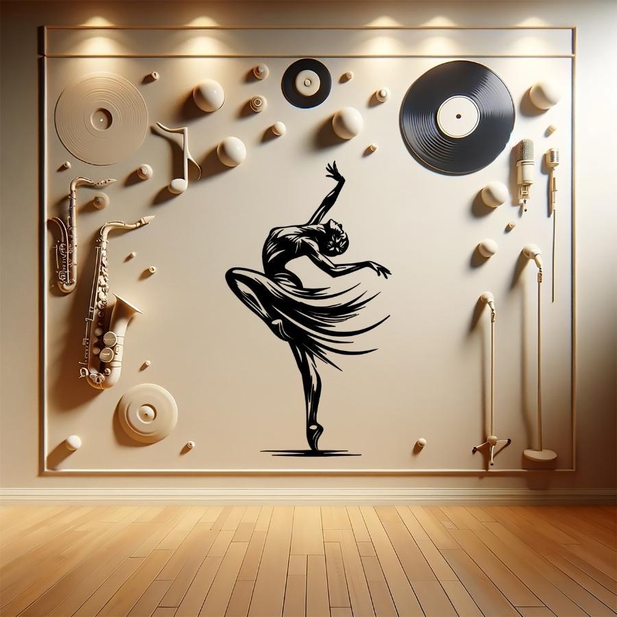 Elegant Dancer Metal Wall Art Black | Moonarch Music Wall Art