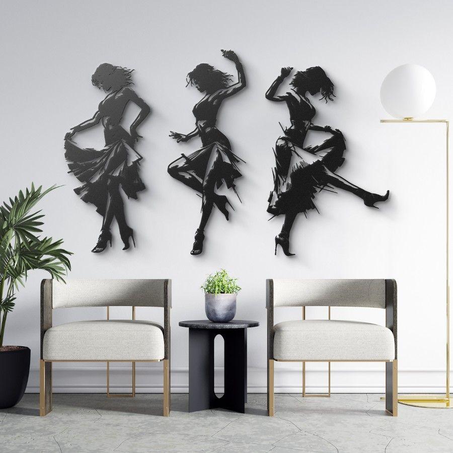 Elegant Flamenco Dancers Metal Wall Art Black | Moonarch Music Wall Art