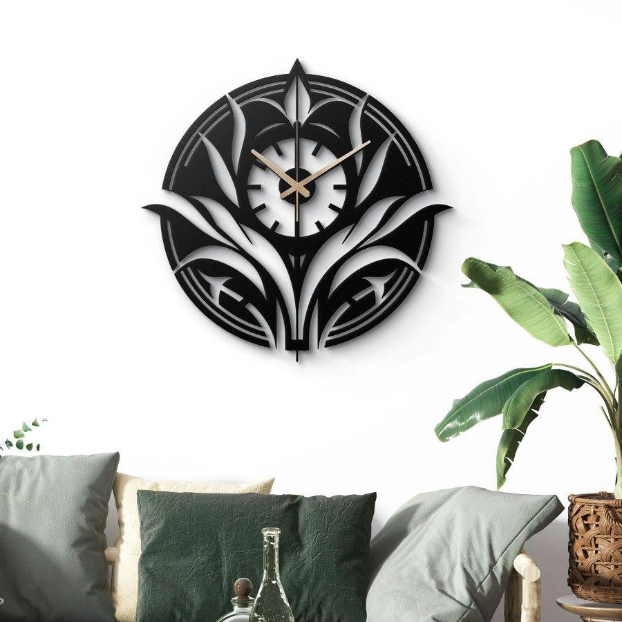 Floral Modern Metal Wall Clock | Moonarch Metal Wall Clock