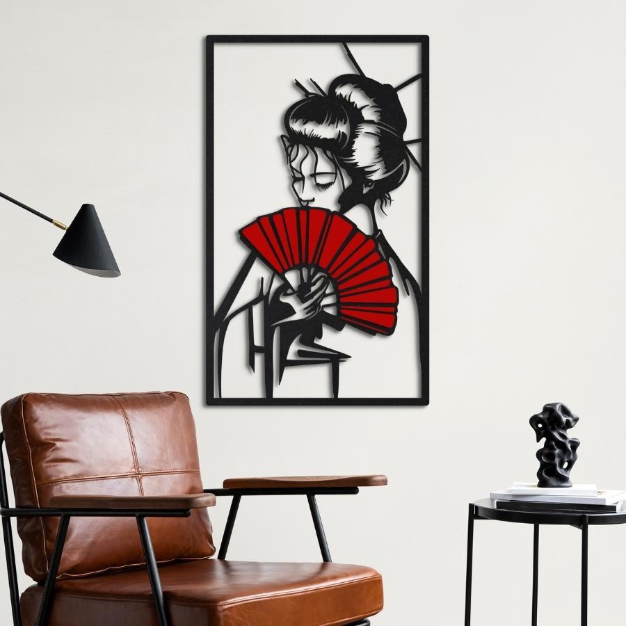 Geisha Girl Metal Wall Art | Moonarch Japanese Wall Art