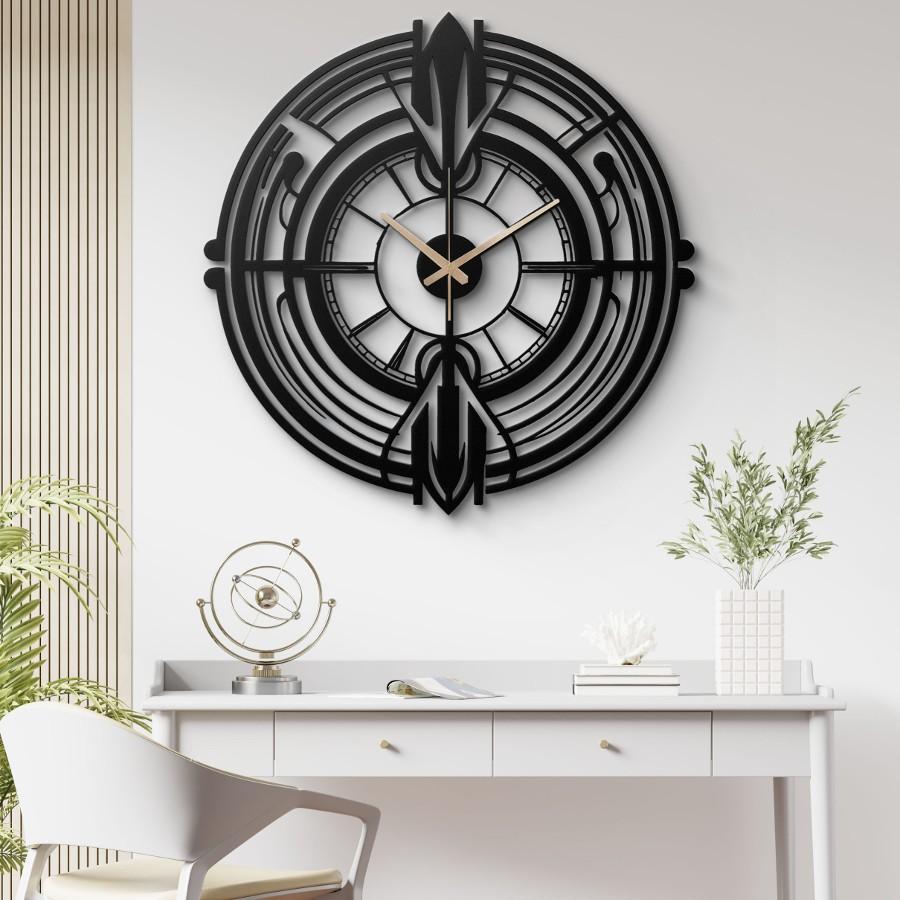 Geometric Black Metal Wall Clock | Moonarch Metal Wall Clock