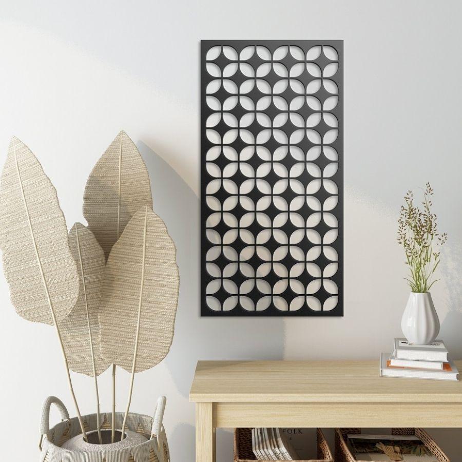 Geometric Mid Century Modern Metal Wall Art Decor Black | Moonarch Mid Century Wall Art