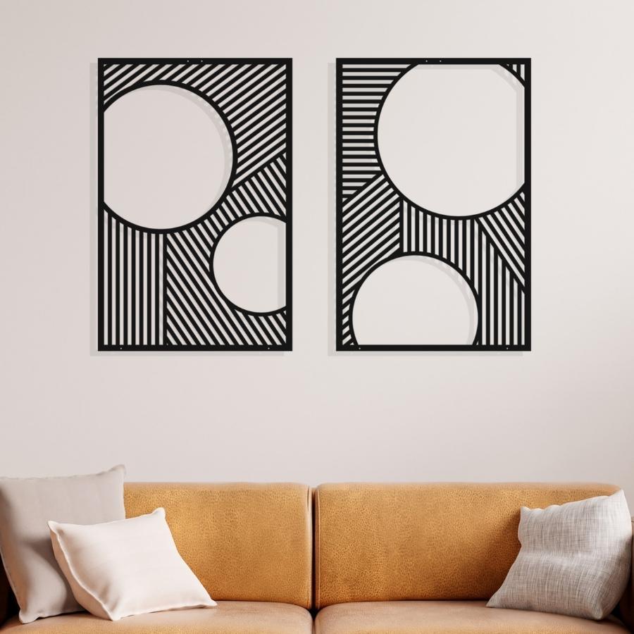 Geometric Mid Century Modern Metal Wall Art Set | Moonarch Mid Century Wall Art