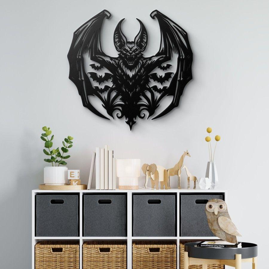 Gothic Bat Demon Metal Wall Art Black | Moonarch Gothic Wall Art