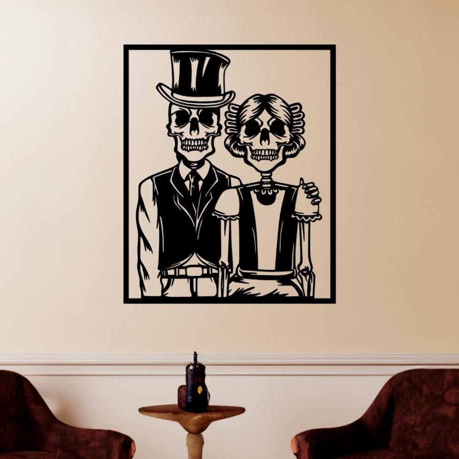 Gothic Skeleton Couple Metal Wall Art | Moonarch Gothic Wall Art