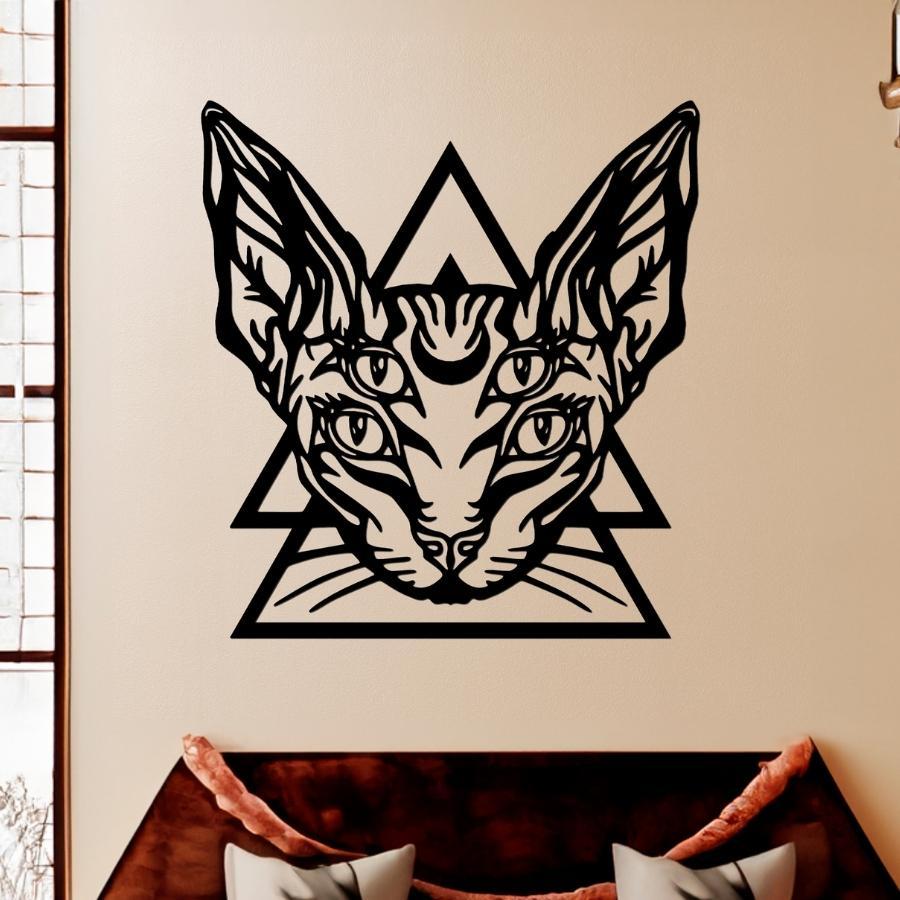 Gothic Sphynx Cat Metal Wall Art | Moonarch Gothic Wall Art