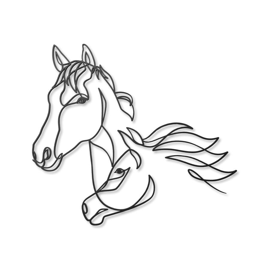 Horse One Line Metal Wall Art Black | Moonarch Minimalist Wall Art