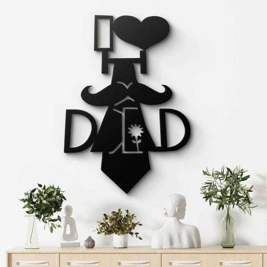 I Love Dad Metal Wall Art Black | Moonarch Metal Wall Decor