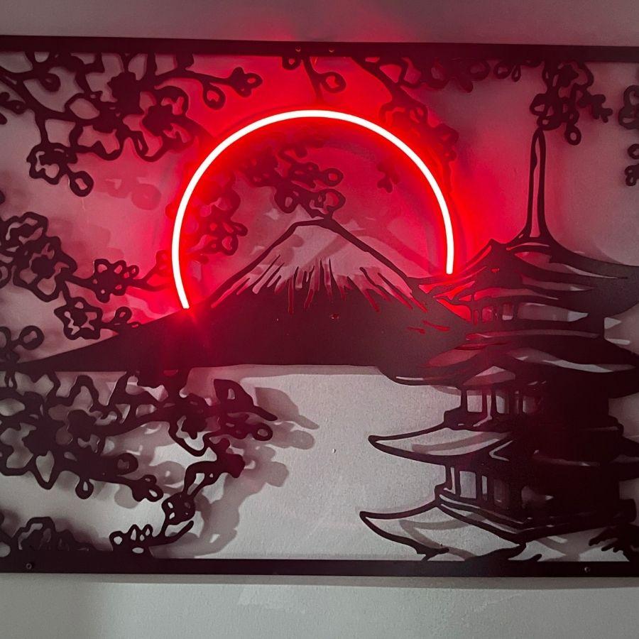 Japan Fujiyama Mountain Metal and Neon Wall Art | Moonarch Neon Wall Art