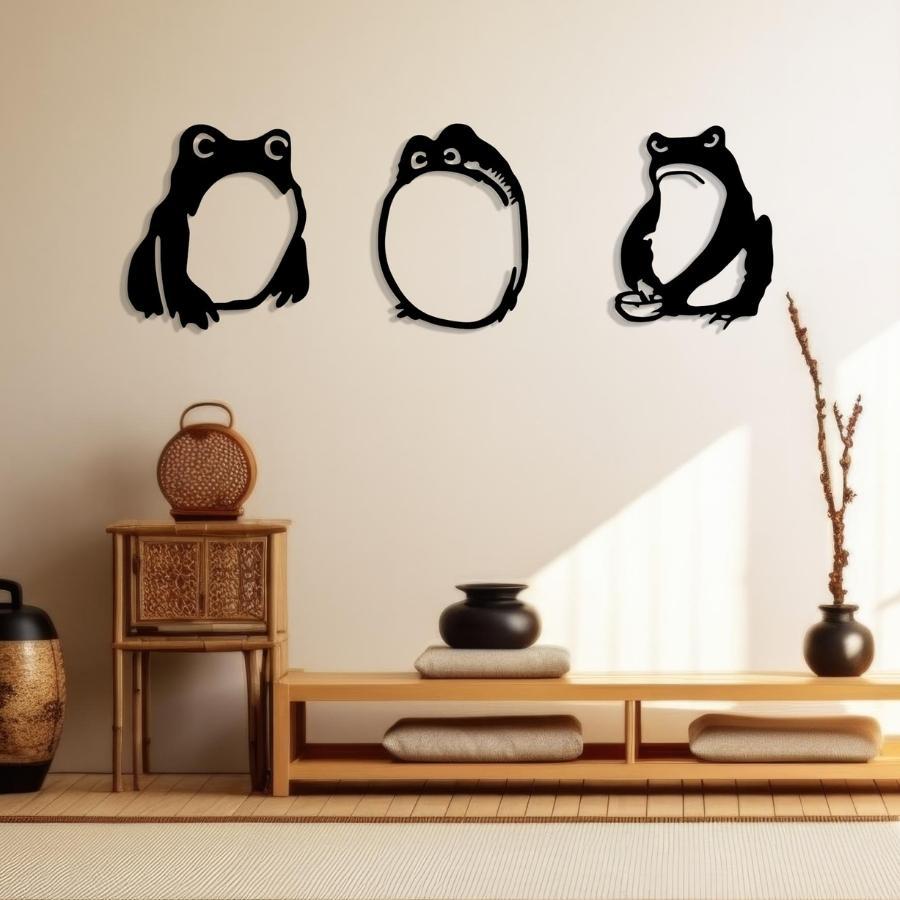 Japanese Frogs Metal Wall Art | Moonarch Japanese Wall Art