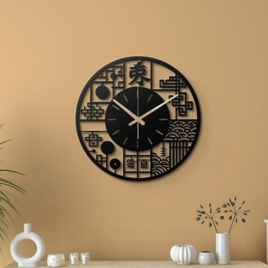 Japanese Kanji Noiseless Metal Wall Clock | Moonarch Metal Wall Clock