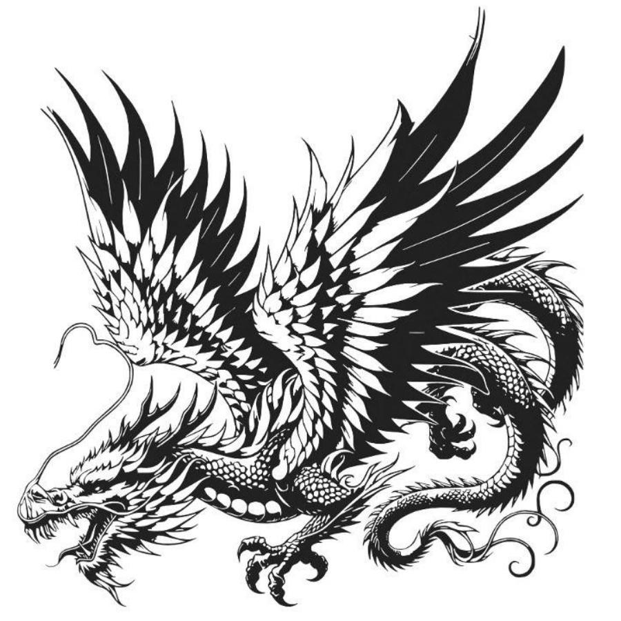 Majestic Dragon Metal Wall Art Black | Moonarch Japanese Wall Art