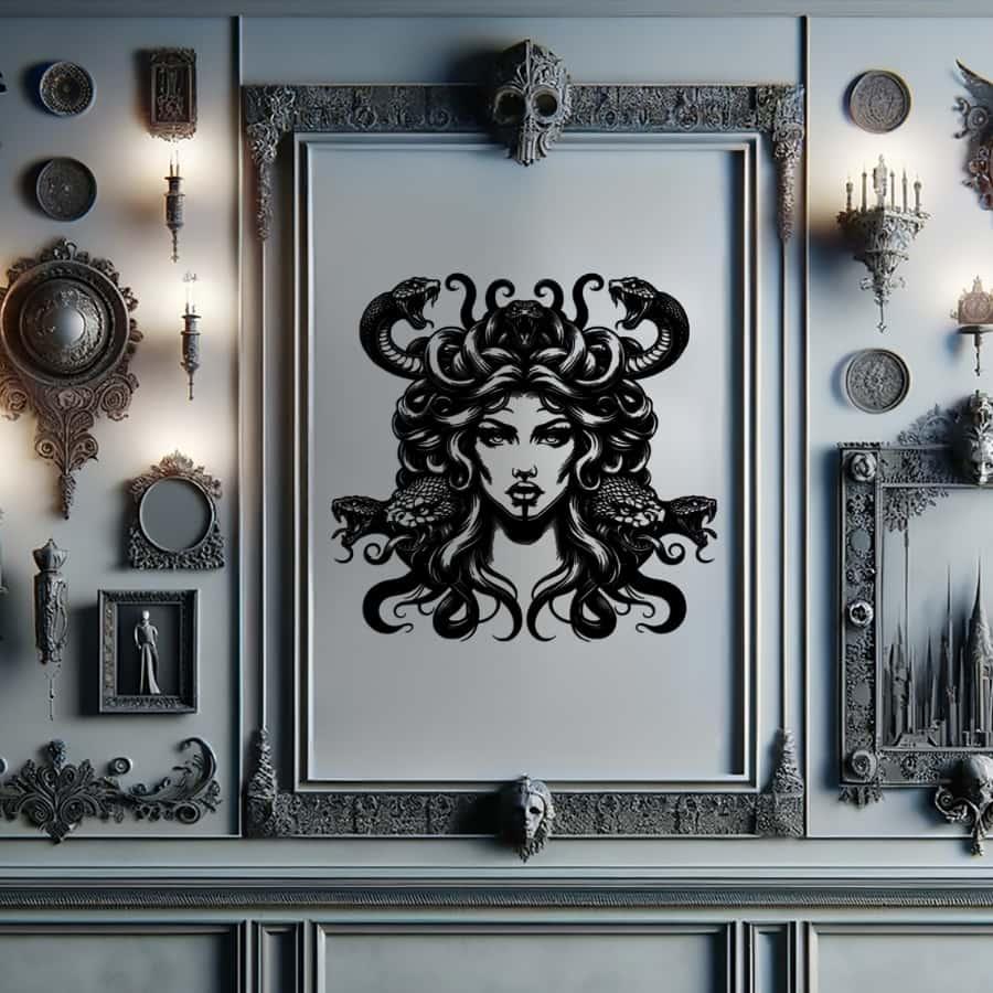 Medusa Gothic Metal Wall Art Black | Moonarch Gothic Wall Art