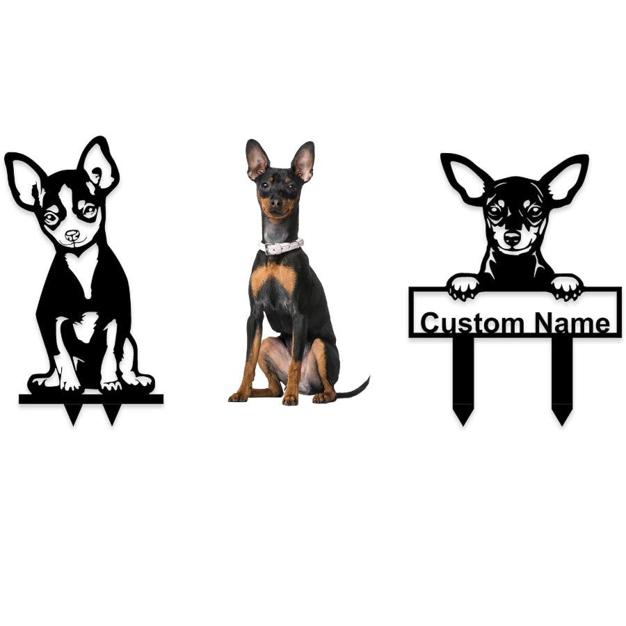 Miniature Pinscher Custom Metal Dog Portrait | Moonarch Dog Portrait