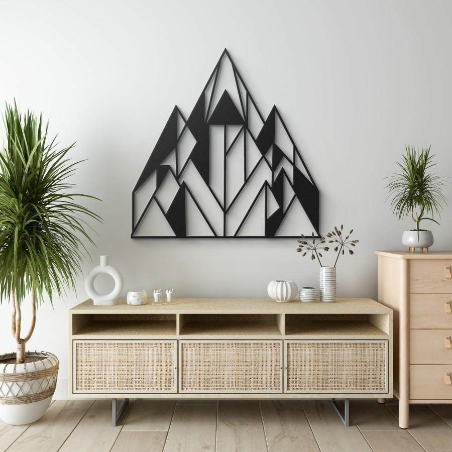 Minimalist Black Line Mountain Metal Wall Art Black | Moonarch Nature Wall Art