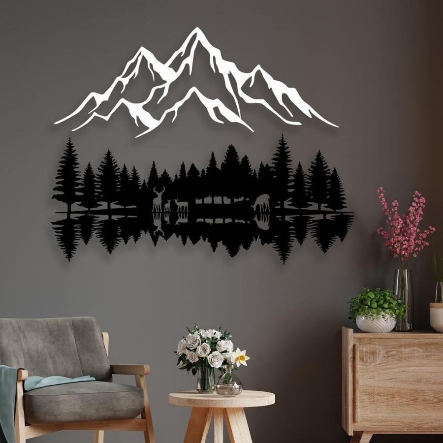 Mountain and Forest Metal Wall Art Decor | Moonarch Nature Wall Art