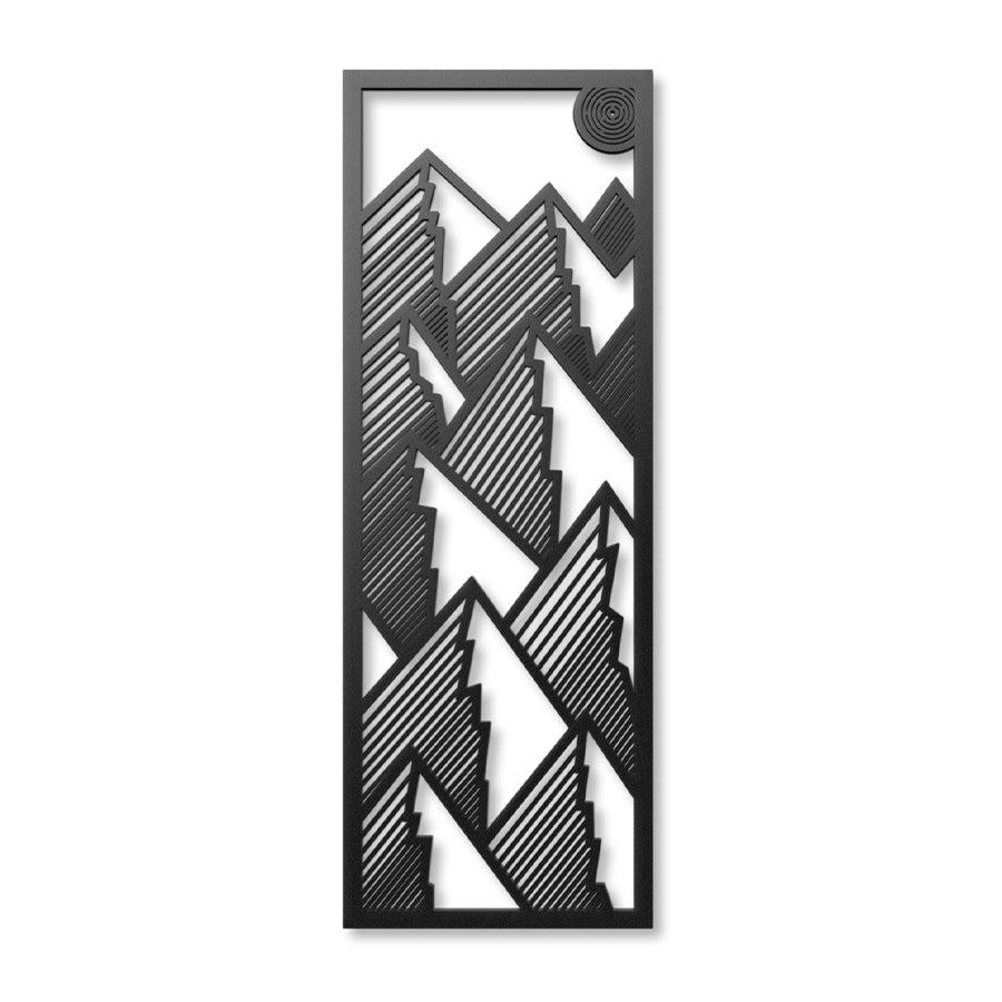 Mountain Ranges Metal Wall Art Decor Black | Moonarch Nature Wall Art