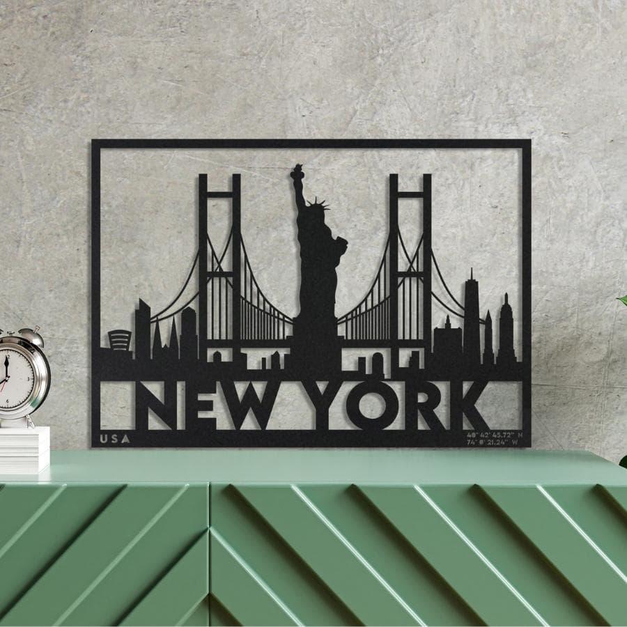 New York City Metal Wall Art Decor Black | Moonarch Metal Wall Decor