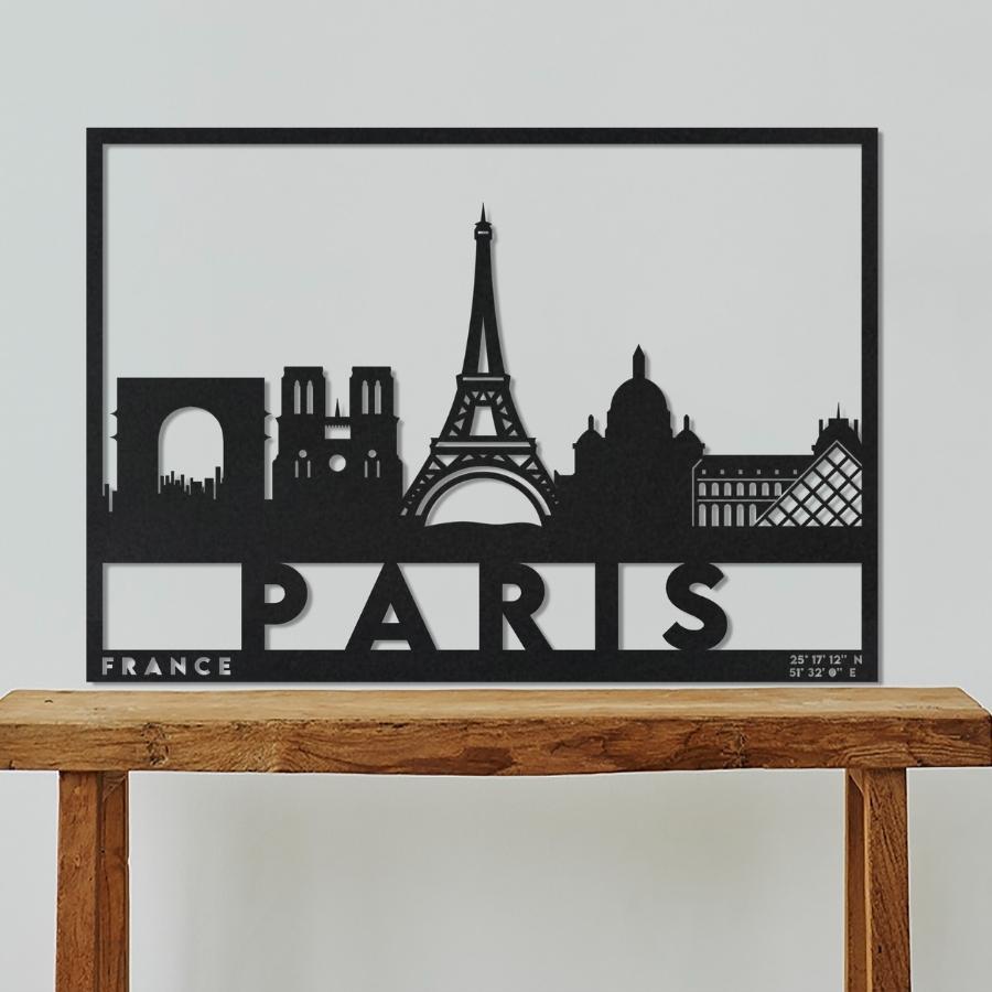 Paris City Metal Wall Art Decor Black | Moonarch Metal Wall Decor