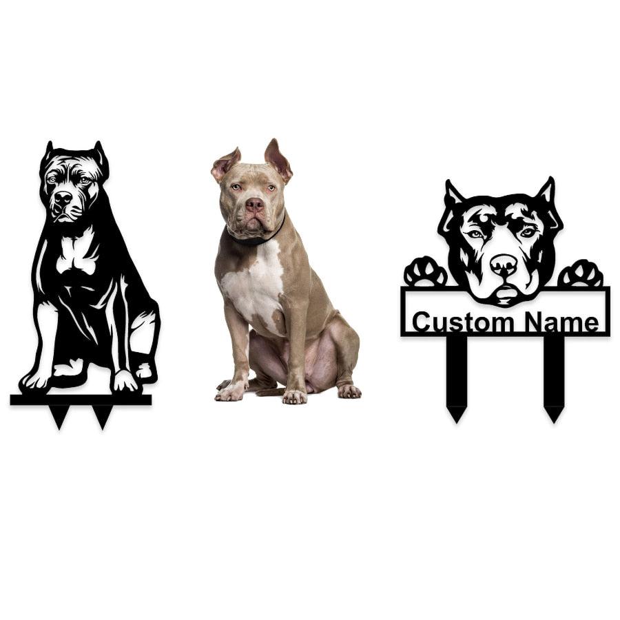 Pit Bull Custom Metal Dog Portrait | Moonarch Dog Portrait