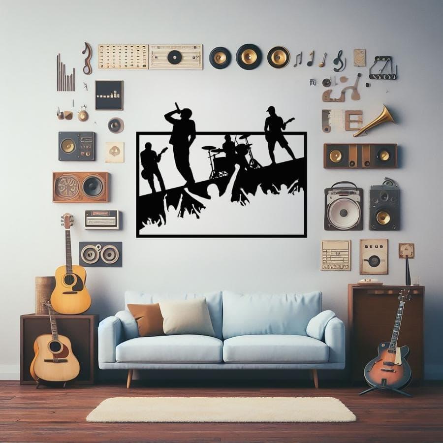 Rock Fest Metal Wall Art Black | Moonarch Music Wall Art