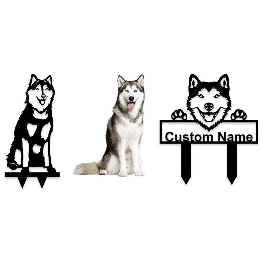 Siberian Husky Custom Metal Dog Portrait | Moonarch Dog Portrait