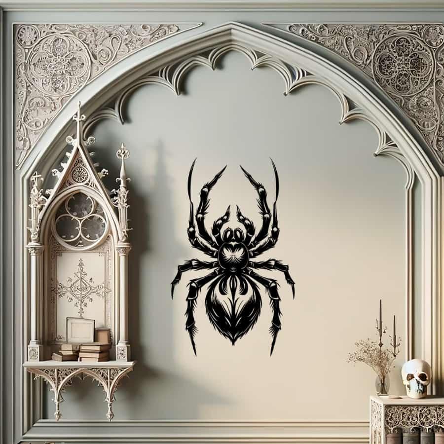 Spider Gothic Metal Wall Art Black | Moonarch Gothic Wall Art