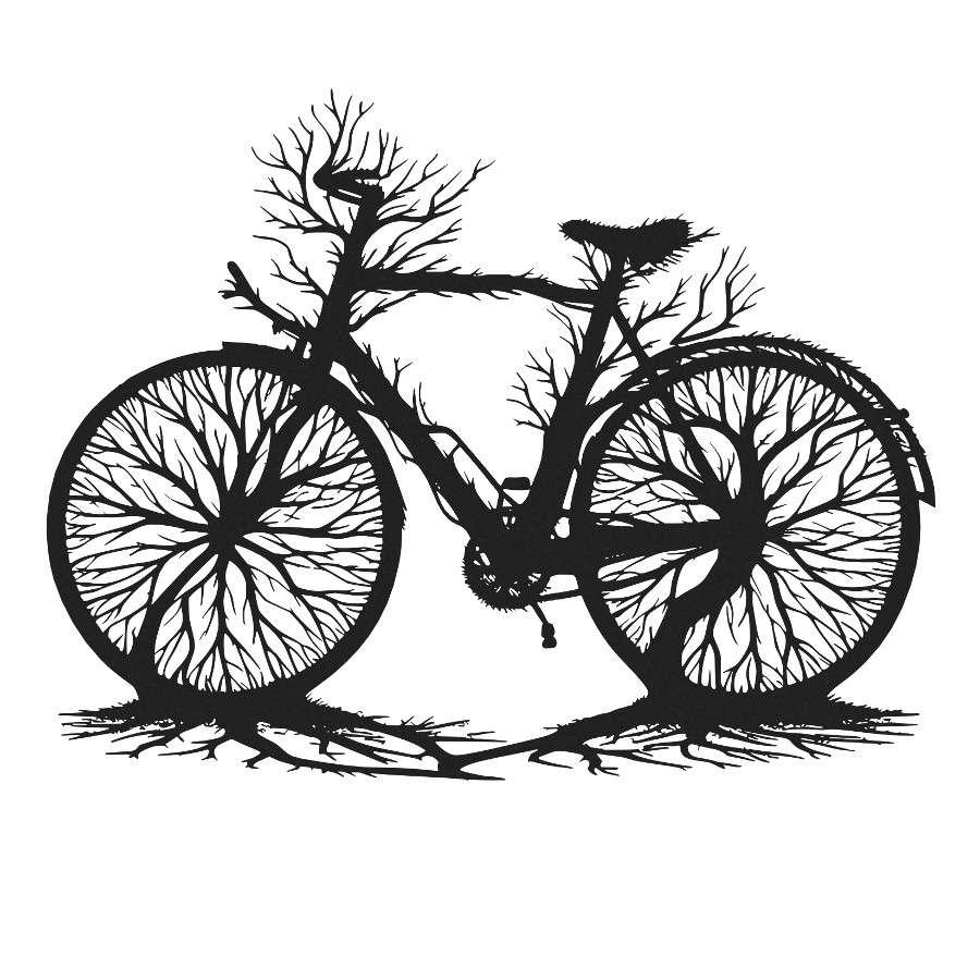 Tree Bicycle Metal Wall Art Decor Black | Moonarch Nature Wall Art