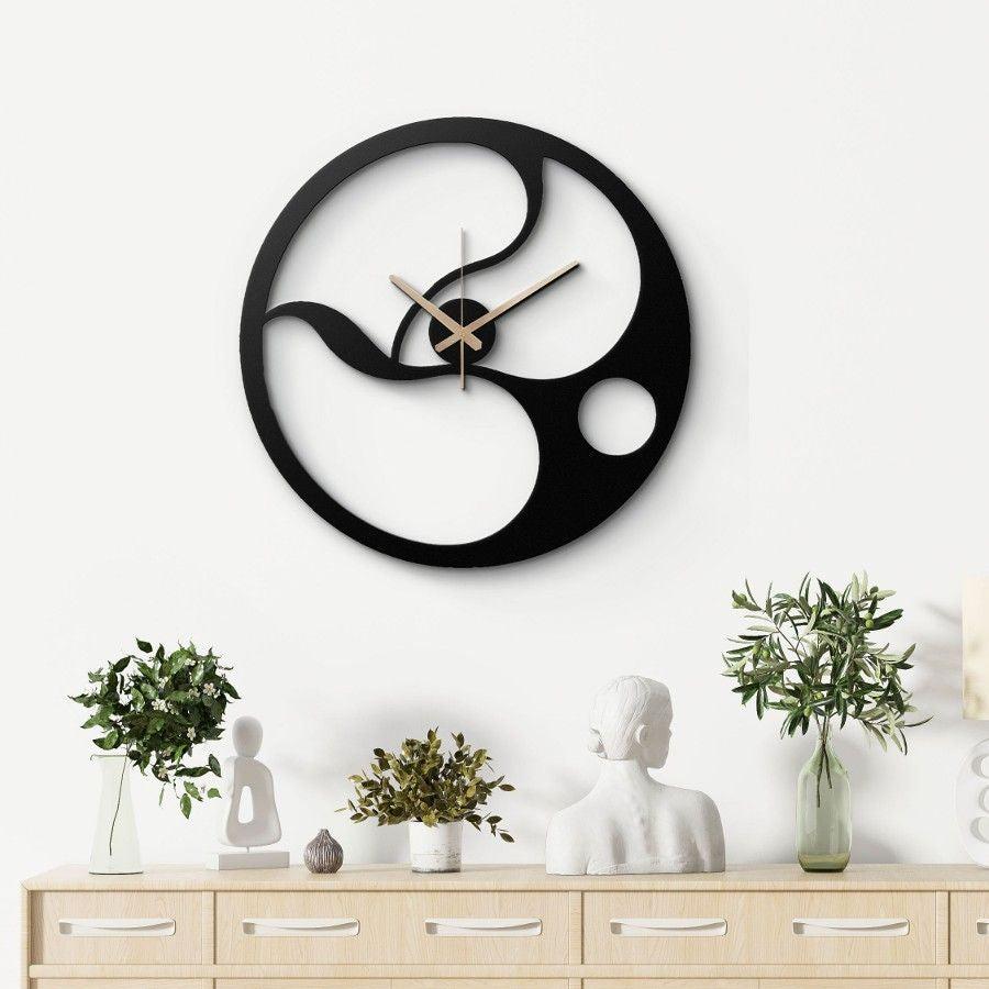 Abstract Minimalist Metal Wall Clock | Moonarch Metal Wall Clock