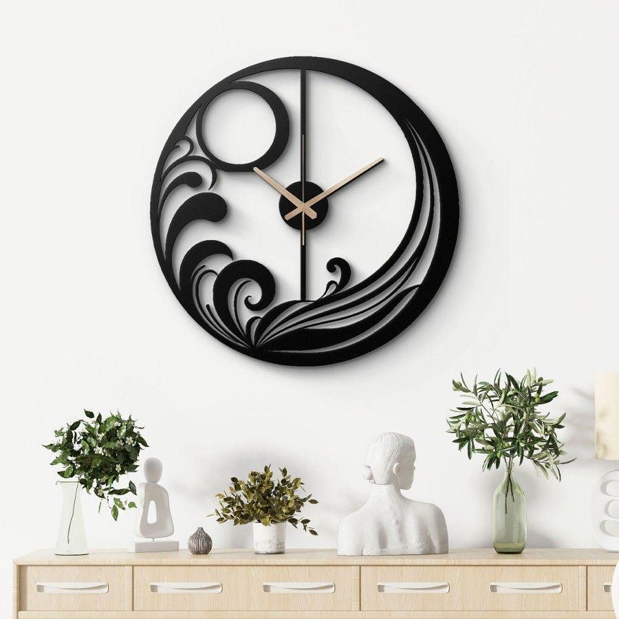 Flowing Wave Design Metal Wall Clock | Moonarch Metal Wall Clock