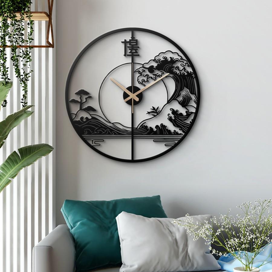 Japanese Wave Metal Wall Clock | Moonarch Metal Wall Clock